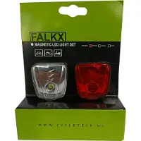 Falkx magneet verlicthing. set voor en achter. 0.5w led (hangverpakking)