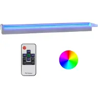 vidaXL Watervaloverlaat met RGB LED's 90 cm roestvrij staal