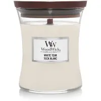 Woodwick WW White Teak Medium Candle