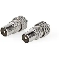 Nedis Coax connectoren - - 2 stuks (Mannelijk, Metaal)