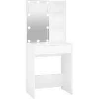 vidaXL Kaptafel met LED-verlichting 60x40x140 cm wit