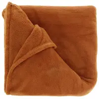 Unique living plaid claudi 130x160cm leather brown