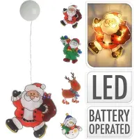Home & Styling Kerstdecoratie Raamhanger LED - 13 x 24 CM - LET OP willekeurig model geleverd - Warm licht
