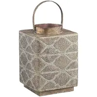 Ptmd collection PTMD Clair Vierkante Lantaarn - 26 x 26 x 40 cm - Ijzer - Messing