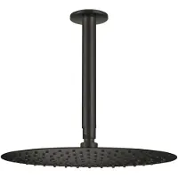 Qisani Hoofddouche flow met plafonddouchearm ø 25 cm geborsteld mat zwart