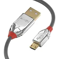 Lindy 36654 USB-kabel USB 2.0 USB-A stekker, USB-micro-B stekker 5.00 m Grijs
