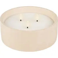 Lumineo Led kaars voor buiten | | Ø 20 x 8 cm (Beton, 3 leds, Beige)