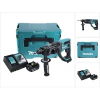 Makita Boormachine + slagboor, BHR 202 Accu combihamer 18V 2,0J SDS Plus in koffer - 3Ah accu, lader (Oplaadbare batterij)