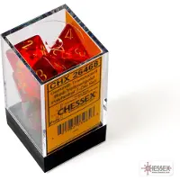 Chessex Gemini Translucent Red-Yellow/gold Dobbelsteen Set (7 stuks)