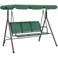 vidaXL Hollywood schommelstoel, groen, 170 cm, met Textilene en staal