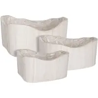 Mica Decorations Maud Bloempotten Set - 36.5x30x15 cm - Hout - Wit