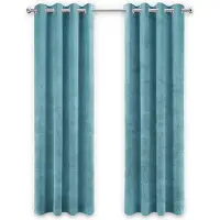 LW Collection | Kant en klare gordijnen Maan velvet fluweel blauw 290x270 cm gordijnen | NADUVI