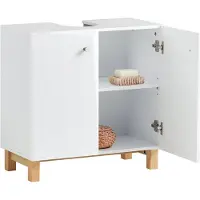 SoBuy Meuble sous Lavabo Salle de Bain Blanc 60cm