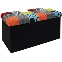Home deco Patchwork opbergbank met afneembare deksel - opvouwbaar
