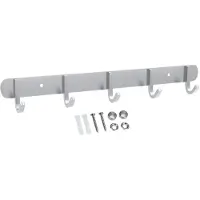Intirilife roestvrijstalen kapstok model d - 5 haken - jashaken in 5 verschillende designs kledinghaken garderobe