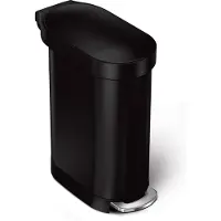 Simplehuman Slimline prullenbak - 45 Liter - Mat Zwart RVS