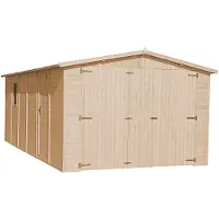 Timbela M102 - Houten garage - 18 m² - 616x324xH222 cm - Chalet met ramen