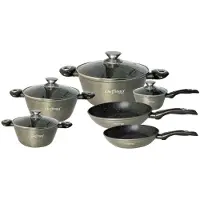 Northix Potten, braadpannen, steelpan - zilver - 10 delen