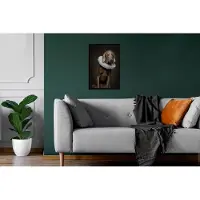 PosterMonkey Hond - Bruin - Kraag - Fotolijst - Wanddecoratie - 20x30 cm - Kader - Poster