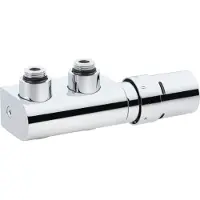 Danfoss VHX-DUO/RAX ZESTAW TERMOSTATYCZNY KĄTOWY POŁĄCZENIE 2X 50MM CHROOM, Thermostaat, Grijs