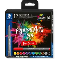 Staedtler Pigment Arts brushpennen Basic Colours (12 stuks)