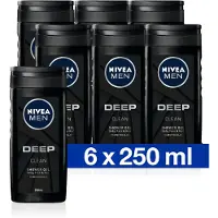 Nivea 6x Douchegel Deep Clean 250 Ml