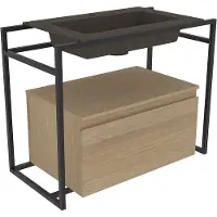 Ink Kraft Meubelwastafel 70x45cm Quartz - 1 Kraangat - Beton - 8718835021481 - Rechthoekig - Wastafels, Meubelwastafels