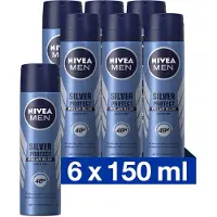 Nivea 6x Nivea Men Deodorant Spray Silver Protect Polar Blue 150 Ml