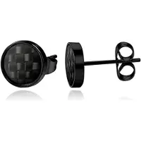 LGT JWLS Stud Oorbellen - Carbon Zwart-8mm