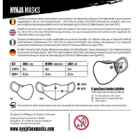 Konges Sløjd NYNJA Comfort Face Mask Black LARGE - Herbruikbaar & wasbaar - Filterzak - Hypo allergisch katoen -