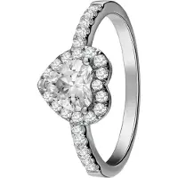Lucardi Ring zilver / transparant