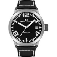 Marc Coblen MC45S1 Herenhorloge 45mm (kast: zilver, wijzerplaat: zwart, band: zwart, horlogekast: 45 mm)