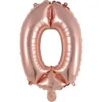 Amscan Folieballon Cijfer '0' 35 Cm Roségoud