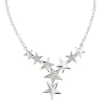 Behave - Ketting met sterren hanger - Zilverkleur - 42 cm + 5,5 cm verlengketting