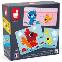 Janod - Puzzelspel - Ouders en babydieren