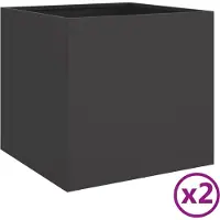 vidaXL Plantenbakken 2 st 49x47x46 cm staal zwart