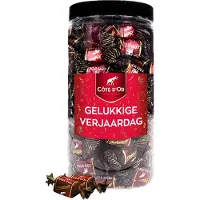 Côte d'Or Chokotoff chocolade met opschrift "Gelukkige Verjaardag!" - chocolade verjaardagscadeau - pure chocolade met toffee - 800g