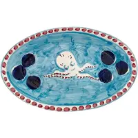 Piccola Home Amalfi Serveerschaal 26 Cm - Schalen Keramiek Turquoise - OV26TV-A_TUR_PU