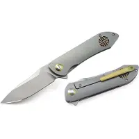 Bestech Zakmes Emperor - 90mm - S35VN Titanium - Grijs