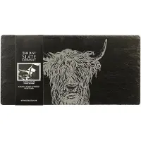 The Just Slate Company Tafelloper Schotse hooglander - Gegraveerd - 50x25 - Leisteen - Just Slate Company Scotland