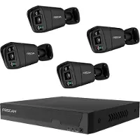 Foscam FN9108E B4 2T (zwart, 8-kanaals netwerkvideorecorder FN9108E, 4x bewakingscamera V5EP)