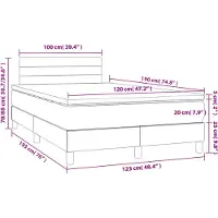 vidaXL Boxspring met matras stof lichtgrijs 120x190 cm