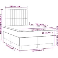 vidaXL Boxspring met matras stof donkergrijs 120x190 cm