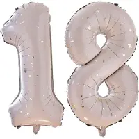 Ginger Ray - Folieballon cijfer 18 - nude en gold - 66 cm