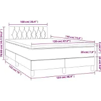 vidaXL Boxspring met matras stof crèmekleurig 120x190 cm
