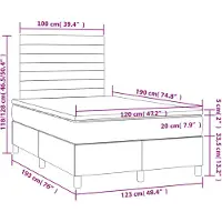 vidaXL Boxspring met matras stof blauw 120x190 cm