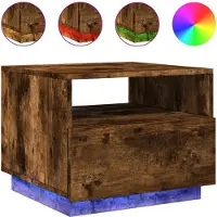 vidaXL Salontafel met LED-verlichting 50x49x40 cm gerookt eikenkleurig