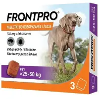 FRONTPRO Vlooien- en tekentabletten voor hond (25-50 kg) - 3x 136mg (Hond), Dierenverzorging + Benodigdheden