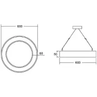 Brumberg Hanglamp Biro Circle Ring, alu / grijs / zink, Werkkamer / Kantoor, Aluminium, Modern