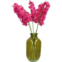 Mica Decorations Kunstbloemen boeket Orchidee - 5 stelen - diep roze - 71 cm - Kunst zijdebloemen